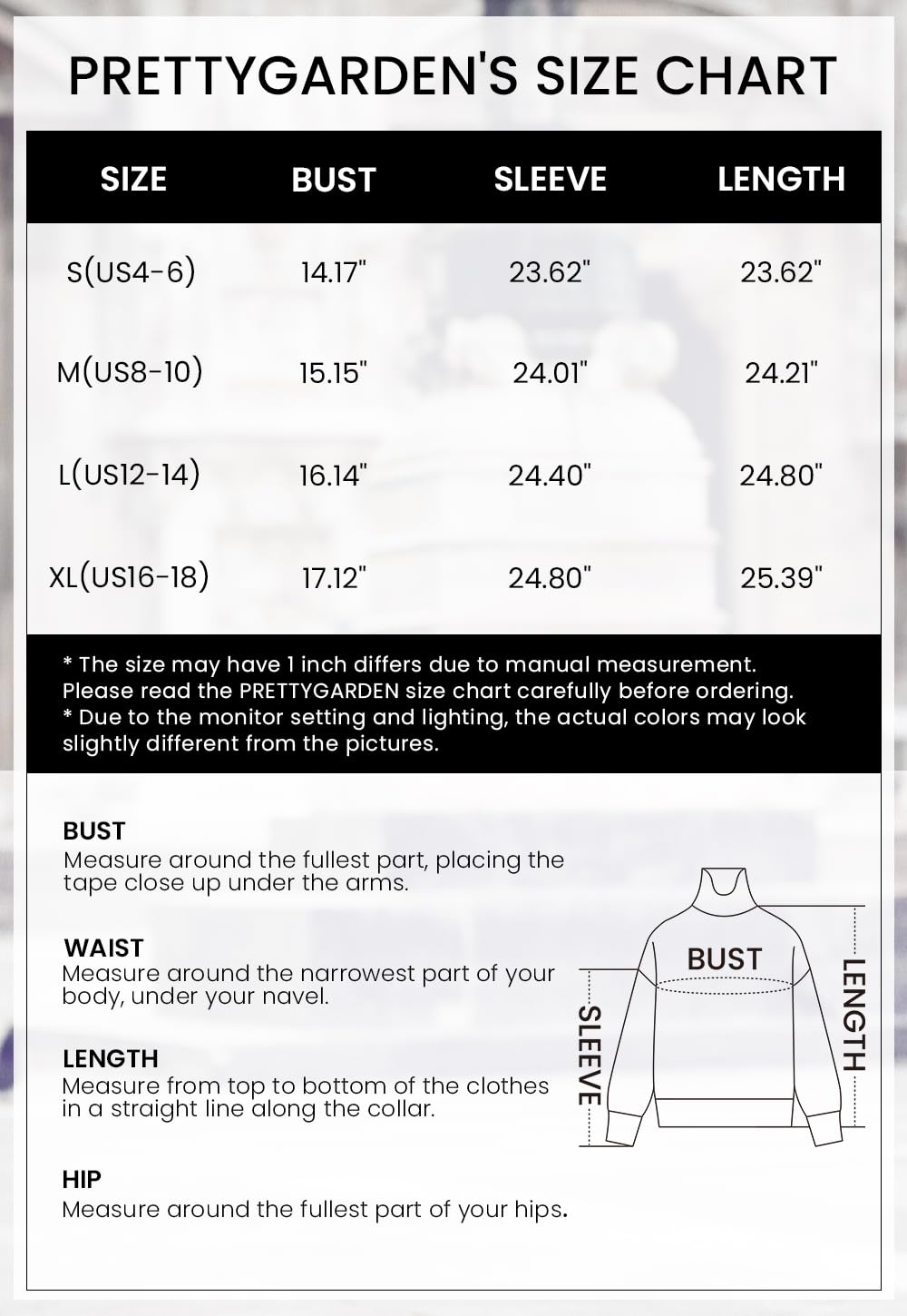 PRETTYGARDEN Women's Fall Fashion Turtleneck Pullover Sweaters Casual Long Sleeve Cable Knit Fitted Jumper Tops (Black,Medium)