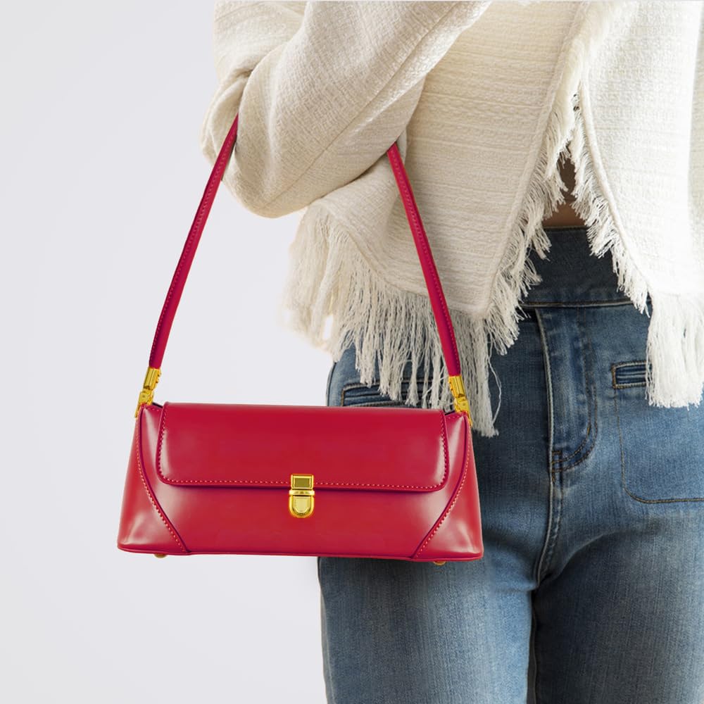 cuiab Women's Shoulder Bag, Shoulder Bag for Women, Red Purse, Red Shoulder Bag, Vintage Shoulder Bag(Red)