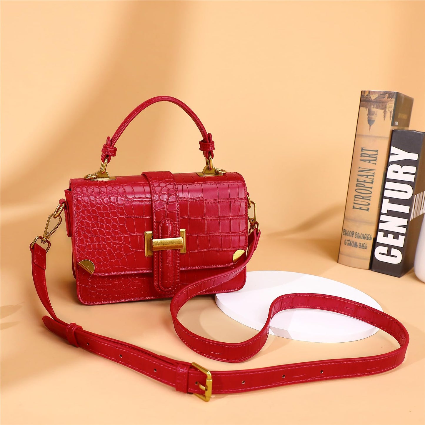 LL LOPPOP Women's Small Classy Crossbody Bag Purse Top Handle Handbags Leather Satchel Bags for Women with Adjustable Strap