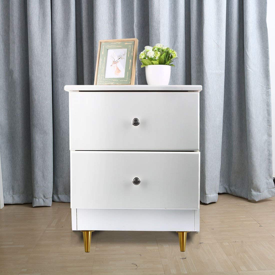 FENGFU Gold Furniture Legs - 6.5" Metal Sofa Legs Heavy Duty Round Cabinet Feet - Verified Lab Test Supports + 2000 pounds - 4 Piece Set