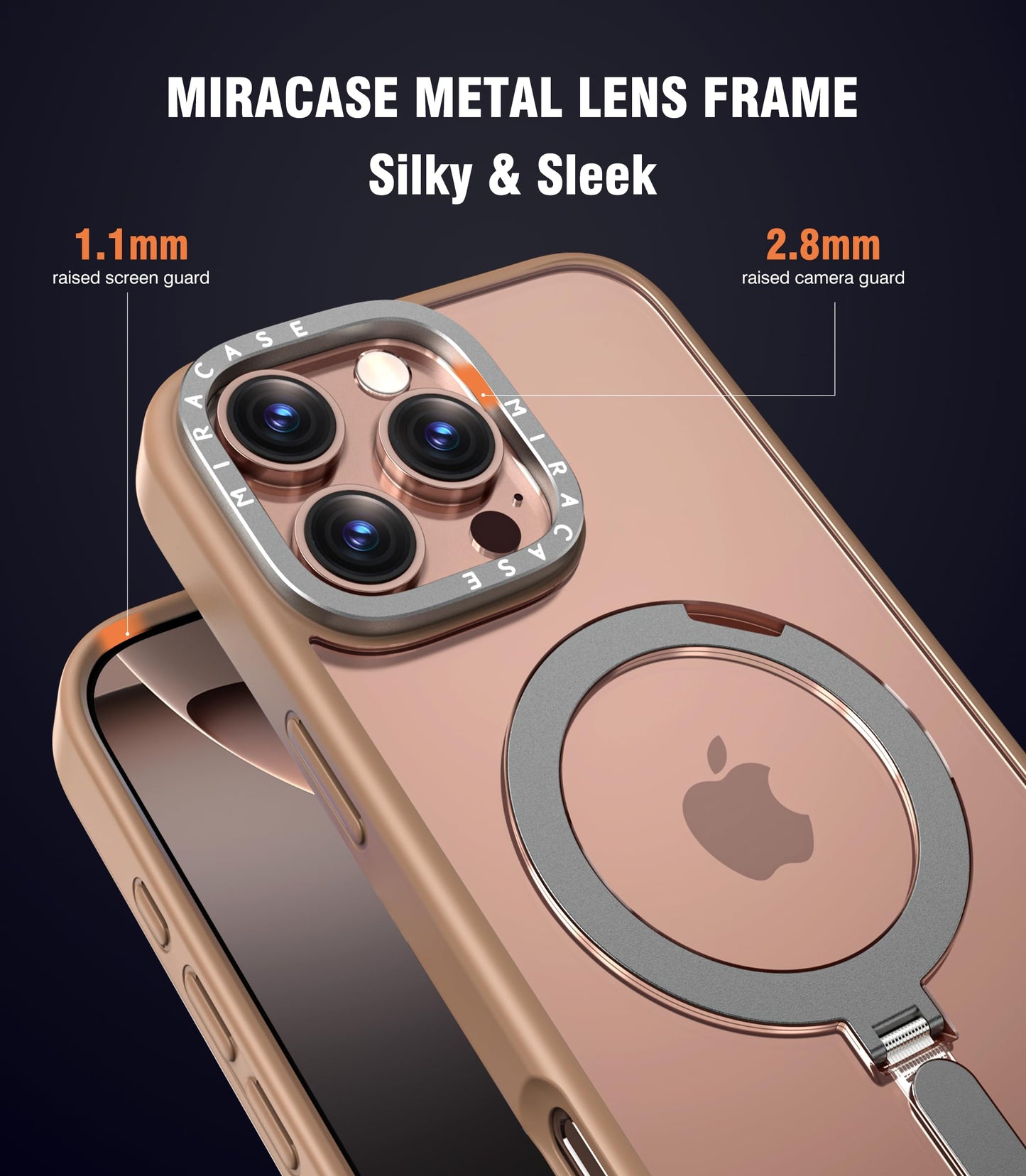 Miracase 2024 Magnetic for iPhone 16 Pro Max Case with Stand 6.9'' [Compatible with MagSafe] Shockproof Phone Case for iPhone 16 Pro Max with Flexible & Reliable Built-in Kickstand, Desert Brown