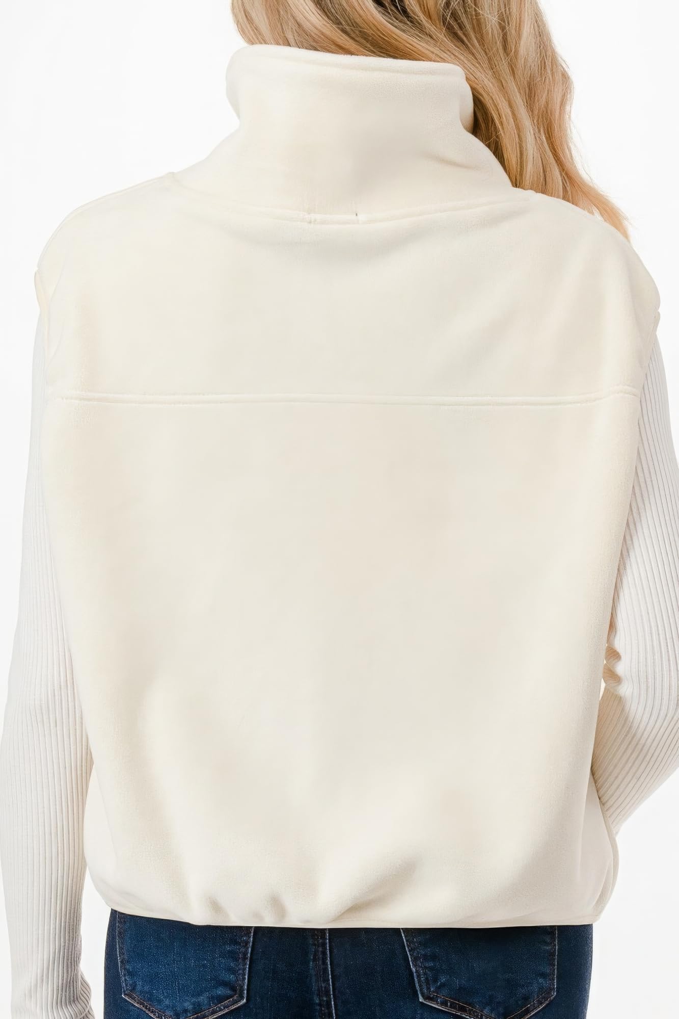 Soft Fleece Vest, Full Zip, High Collar, Zip Pockets, 90% Polyester, 10% Nylon