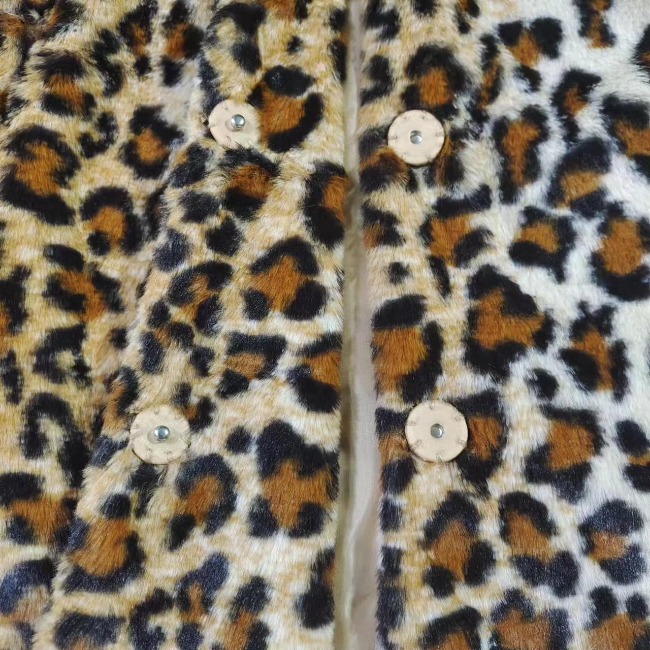 TOPONSKY Faux Fur Neon Winter Dalmation Snow Coats Warm Collar 2023 Leopard M