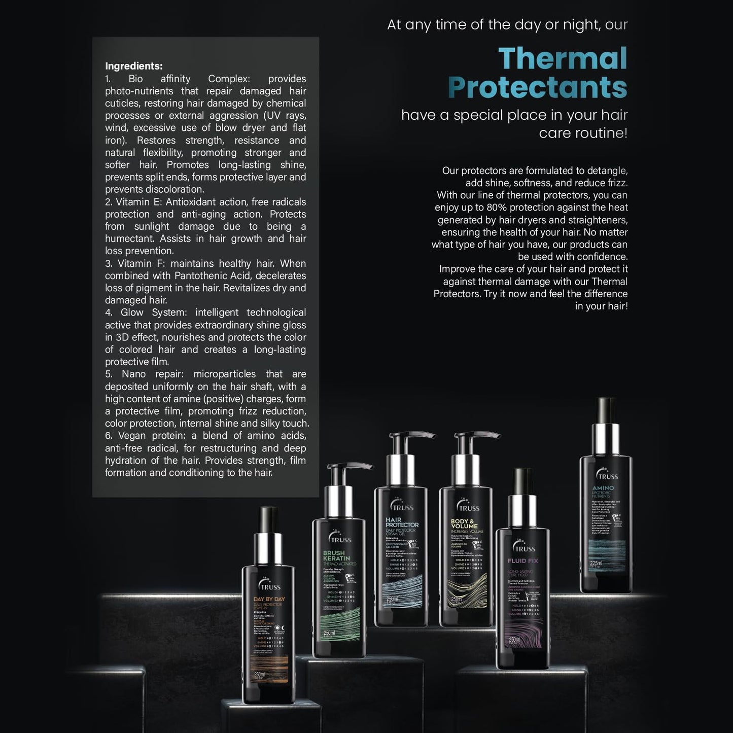 Truss Day By Day - Leave-in Daily Protector And Detangler Spray For Hair - Highly Moisturizing With Thermal Heat Protectant For Blow Outs, Detangling, Reconstruction, Softness, and Shine