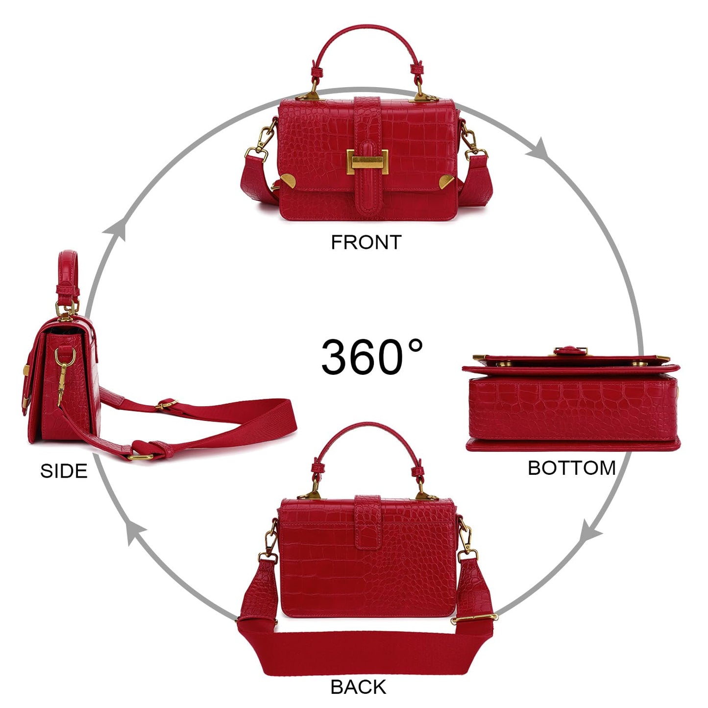 LL LOPPOP Women's Small Classy Crossbody Bag Purse Top Handle Handbags Leather Satchel Bags for Women with Adjustable Strap