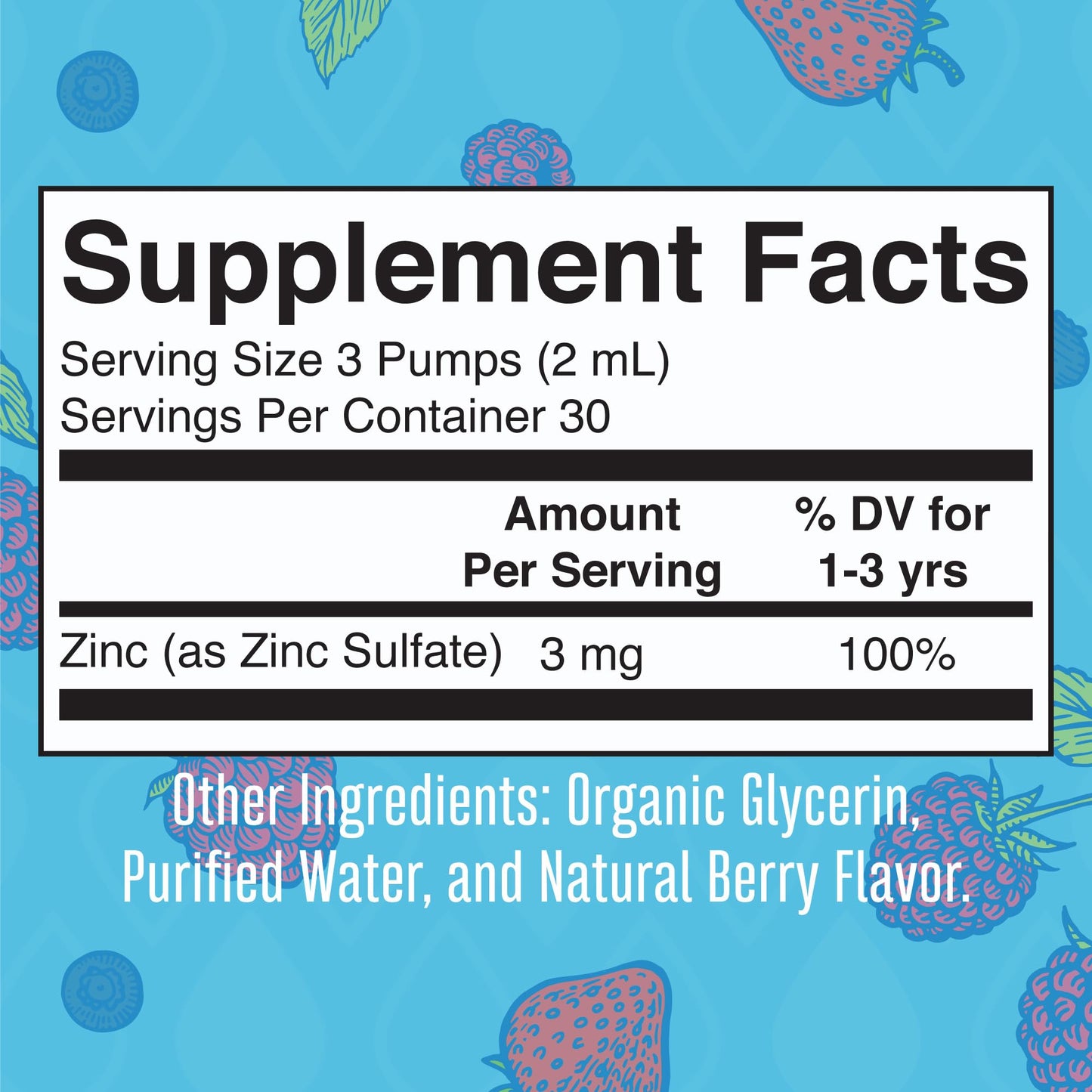 USDA Organic Toddler Liquid Zinc Drops by MaryRuth's | Zinc Sulfate | Immune Support Supplement| Skin Health | Vegan | Formulated for Ages 1-3 | Delicious Berry Flavor | 1 Month Supply | 2 Fl Oz