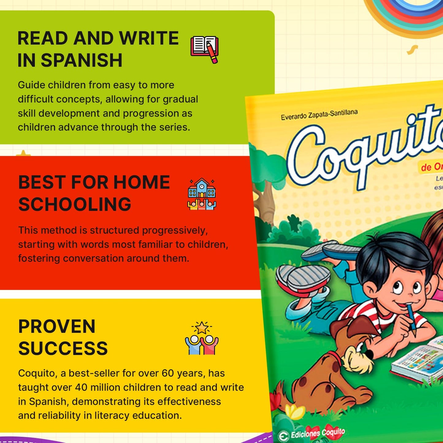 Coquito de Oro - Spanish workbook for kids - Learn Spanish book for kids - Libro para aprender a leer en español - Leer y escribir en Español