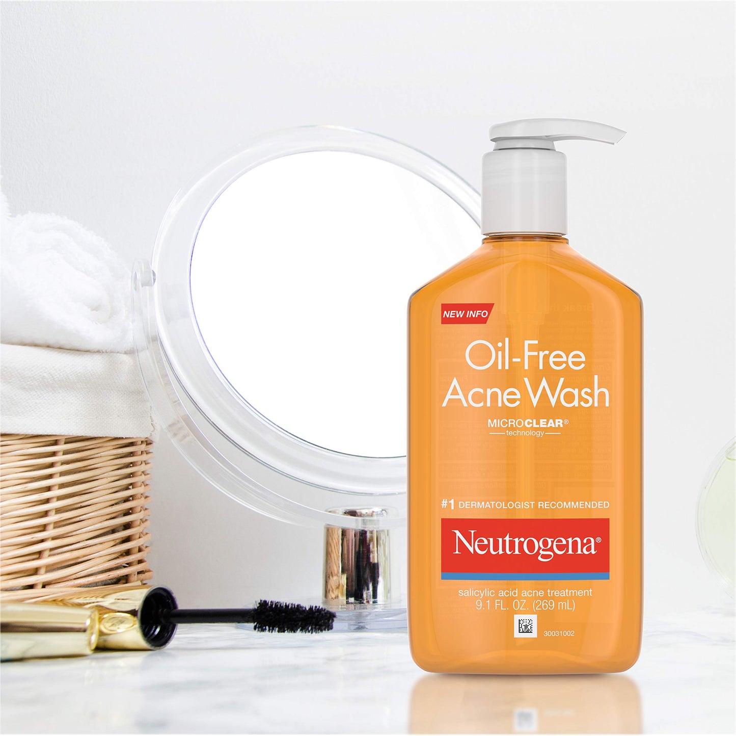 Neutrogena Oil-Free Facial Cleanser with Salicylic Acid for Acne-Prone Skin, 9.1 fl. oz